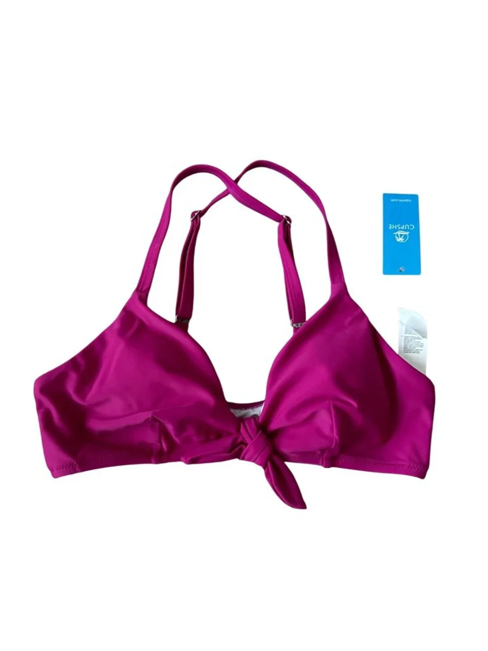 CUPSCHE Fuchsia Knot Bikini Top Size Medium NEW